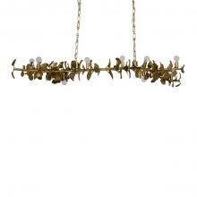  2475-79 - Eucalyptus Leaf Brass Chandelier